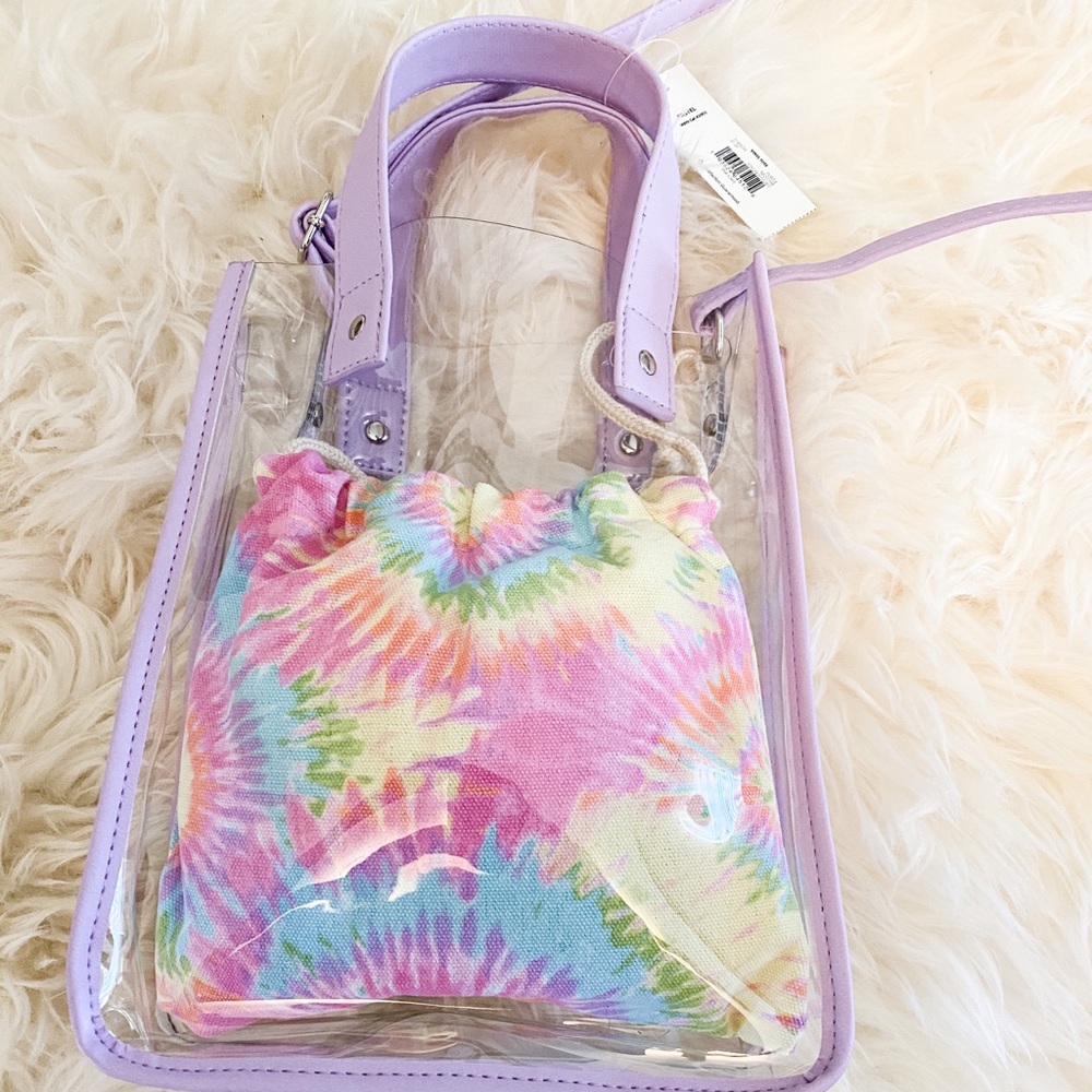 NWT Clear bag with removable Tie Dye bag